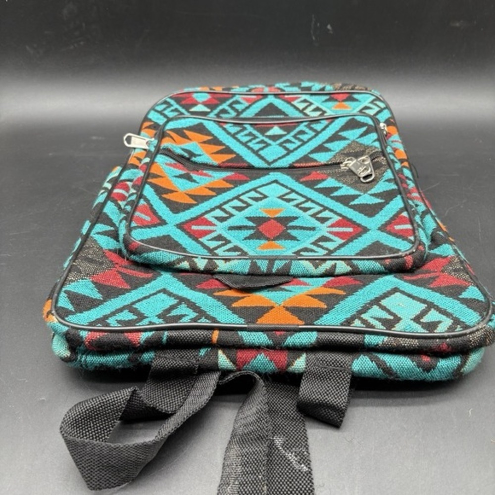 El Paso Saddle Blanket Co Southwestern Navajo Print Backpack 70% Acrylic - Picture 4 of 16